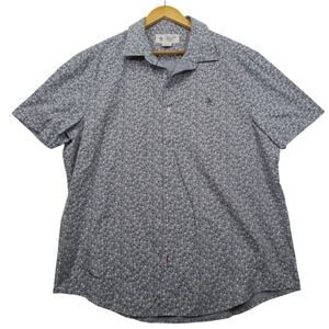 Original Penguin Shirt Mens XL Gray Polka Dot Short Sleeve Button Up Casual